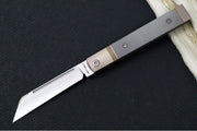 Jack Wolf Knives Titanium Starburst Feel Good Jack Flipper - Starburt Patterned Titanium Handle / Titanium Liners & Bolsters / CPM-S90V Steel - Northwest Knives