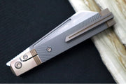 Jack Wolf Knives Titanium Starburst Feel Good Jack Flipper - Starburt Patterned Titanium Handle / Titanium Liners & Bolsters / CPM-S90V Steel - Northwest Knives