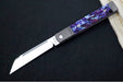 Jack Wolf Knives Purple Abalone Feel Good Jack Flipper - Purple Abalone & Titanium Handle / Titanium Liners & Bolsters / CPM-S90V Steel - Northwest Knives