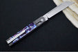 Jack Wolf Knives Purple Abalone Feel Good Jack Flipper - Purple Abalone & Titanium Handle / Titanium Liners & Bolsters / CPM-S90V Steel - Northwest Knives