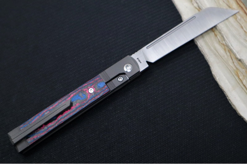 Jack Wolf Knives CamoCarbon Miami Feel Good Jack Flipper - CamoCarbon & Titanium Handle / Titanium Liners & Bolsters / CPM-S90V Steel - Northwest Knives