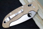 Spyderco Manix 2 XL - Brown Canvas Micarta Handle / CPM-CruWear Steel / Satin finish / Leaf Shaped Blade C95MPCW2 - Northwest Knives