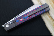 Jack Wolf Knives CamoCarbon Miami Feel Good Jack Flipper - CamoCarbon & Titanium Handle / Titanium Liners & Bolsters / CPM-S90V Steel - Northwest Knives