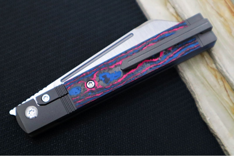 Jack Wolf Knives CamoCarbon Miami Feel Good Jack Flipper - CamoCarbon & Titanium Handle / Titanium Liners & Bolsters / CPM-S90V Steel - Northwest Knives