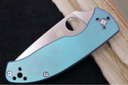 Spyderco Tenacious - Blue Anodized Titanium  Handle / Satin 8Cr13MoV Blade - C122TIBLP - Northwest Knives