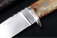 Bloodworth Custom Knives Fixed Blade - Bushcrafter - 154CM Stainless Steel Blade - Musk Ox Handle - Brown Leather Sheath - Northwest Knives