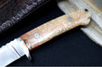 Bloodworth Custom Knives Fixed Blade - Bushcrafter - 154CM Stainless Steel Blade - Musk Ox Handle - Brown Leather Sheath - Northwest Knives