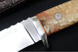Bloodworth Custom Knives Fixed Blade - Bushcrafter - 154CM Stainless Steel Blade - Musk Ox Handle - Brown Leather Sheath - Northwest Knives