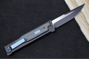 Reate Knives EXO Gravity Knife - Black PVD Titanium Handle & Black Micarta Inlay / Black PVD Finish / Drop Point Blade / Elmax Steel - Northwest Knives
