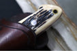 Bloodworth Custom Knives Fixed Blade - Bushcrafter - 154CM Stainless Steel Blade - Camel Bone Handle - Brown Leather Sheath - Northwest Knives