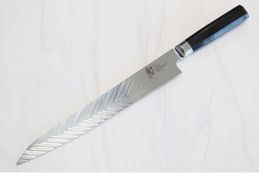 Shun Dual-Core - 10.5" Yanagiba - Herringbone 71 Layered Damascus - Ebony Pakkawood Octagon Handle - Made in Seki City, Japan - Northwest Knives