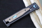 Reate Knives EXO Gravity Knife - Black PVD Titanium Handle & Twill Green Micarta Inlay / Black PVD Finish / Tanto Blade / Elmax Steel - Northwest Knives