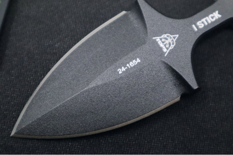 Tops I Stick Push Dagger - 1075 Steel / Black Traction Finish / Black Canvas Micarta Handle / Black Kydex Sheath I-STICK