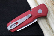 Pro Tech Runt Auto - Red Anodized Aluminum Handle / Stonewashed Reverse Tanto Blade / CPM-Magnacut Steel R5401-Red - Northwest Knives