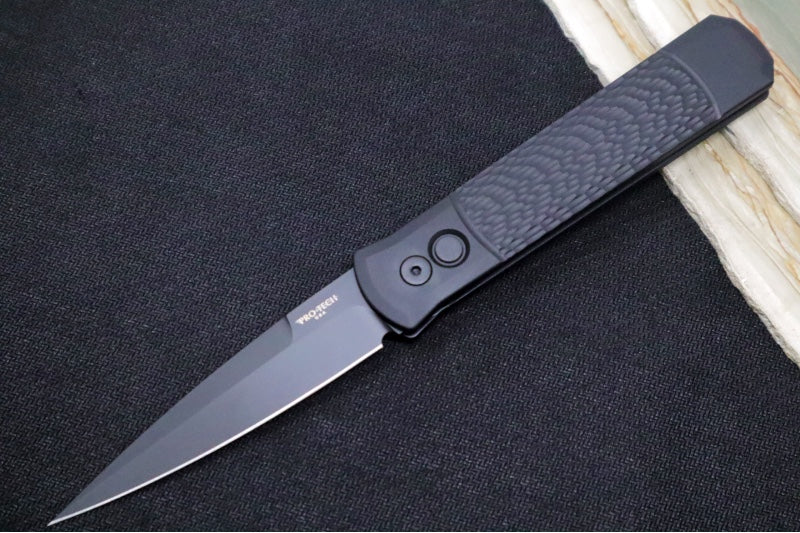 Pro Tech Godfather SWAT Auto - Jigged Black Anodized Aluminum Handle / Black Blade / Black Hardware 926-SWAT - Northwest Knives