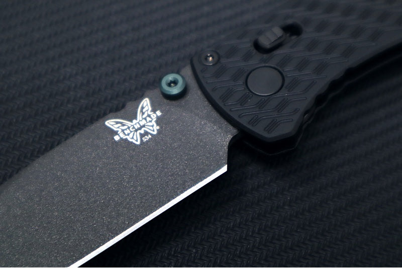 Benchmade 534BK Bugout Vapor - M390 Steel / Drop Point Blade / Black Cerakote Finish / Black Machined Patterned Anodized Aluminum Handle - Northwest Knives