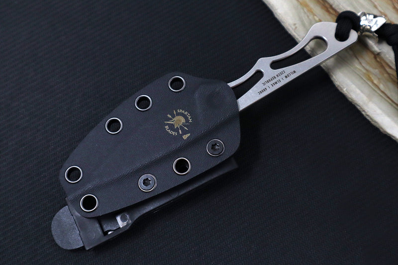 Spartan Blades Willow Fixed Blade - Stonewashed Blade / Elmax Stainless Steel / Black Kydex Sheath SBEU1SWKYBK - Northwest Knives
