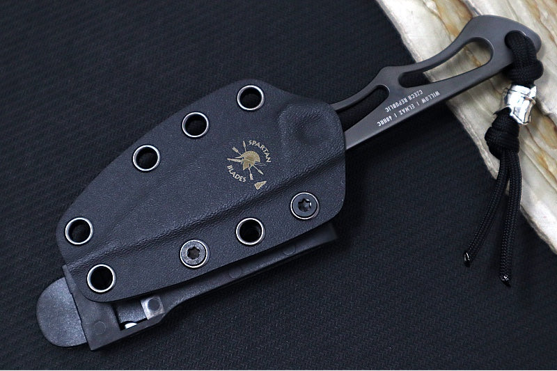 Spartan Blades Willow Fixed Blade - Black PVD Blade / Elmax Stainless Steel / Black Kydex Sheath SBEU1BKKYBK - Northwest Knives