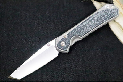 Chris Reeve Large Sebenza 31 Glass Blasted - Tanto Blade / CPM-Magnacut Steel / Black Micarta Inlay L31-1232