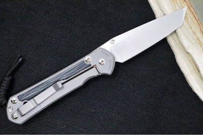 Chris Reeve Large Sebenza 31 Glass Blasted - Tanto Blade / CPM-Magnacut Steel / Black Micarta Inlay L31-1232