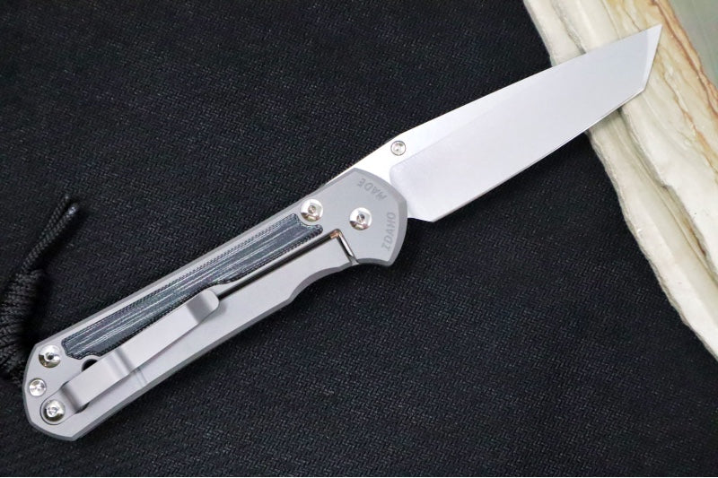 Chris Reeve Large Sebenza 31 Glass Blasted - Tanto Blade / CPM-Magnacut Steel / Black Micarta Inlay L31-1232 - Northwest Knives