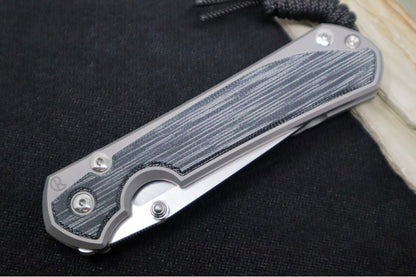 Chris Reeve Large Sebenza 31 Glass Blasted - Tanto Blade / CPM-Magnacut Steel / Black Micarta Inlay L31-1232