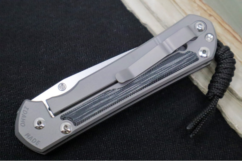 Chris Reeve Large Sebenza 31 Glass Blasted - Tanto Blade / CPM-Magnacut Steel / Black Micarta Inlay L31-1232