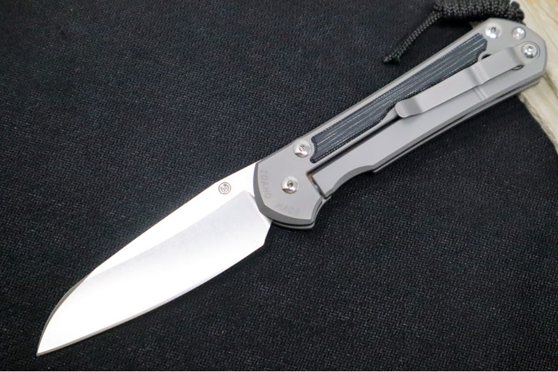 Chris Reeve Large Sebenza 31 Glass Blasted LEFT HAND - Insingo Blade / CPM-Magnacut Steel / Black Micarta Inlay L31-1225 - Northwest Knives