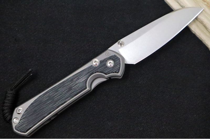 Chris Reeve Large Sebenza 31 Glass Blasted LEFT HAND - Insingo Blade / CPM-Magnacut Steel / Black Micarta Inlay L31-1225