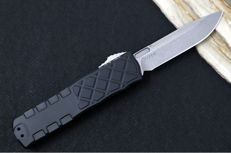 Guardian Tactical APEX EDC OTF Left Hand - Black Anodized Aluminum / Magnacut Steel / Stonewashed Finish / Single Edge Blade 16-3511 - Northwest Knives