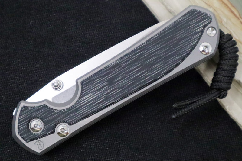 Chris Reeve Large Sebenza 31 Glass Blasted LEFT HAND - Insingo Blade / CPM-Magnacut Steel / Black Micarta Inlay L31-1225