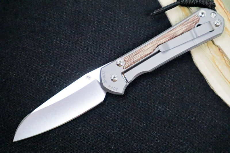 Chris Reeve Large Sebenza 31 Glass Blasted LEFT HAND - Insingo Blade / CPM-Magnacut Steel / Black Micarta Inlay L31-1227 - Northwest Knives