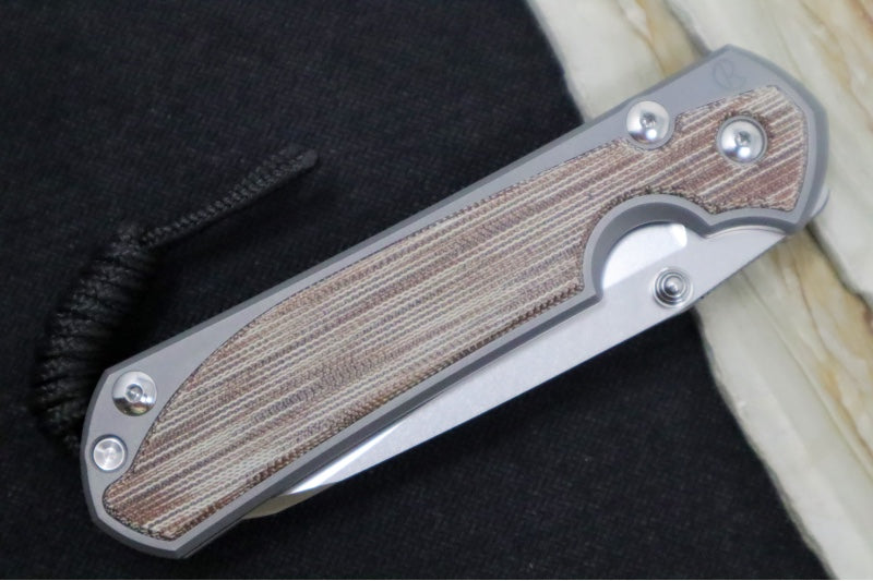Chris Reeve Large Sebenza 31 Glass Blasted LEFT HAND - Insingo Blade / CPM-Magnacut Steel / Black Micarta Inlay L31-1227