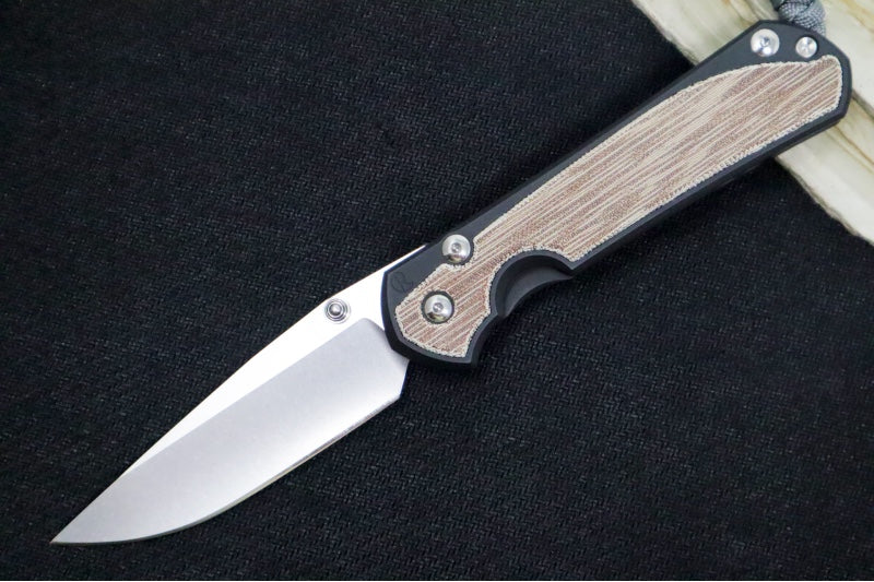 Chris Reeve Knives Large Sebenza 31 NWK Exclusive - Drop Point Blade / CPM-Magnacut Steel / Armor Black Cerakote Handle & Natural Micarta Inlay / Charcoal Lanyard L31-1738 - Northwest Knives