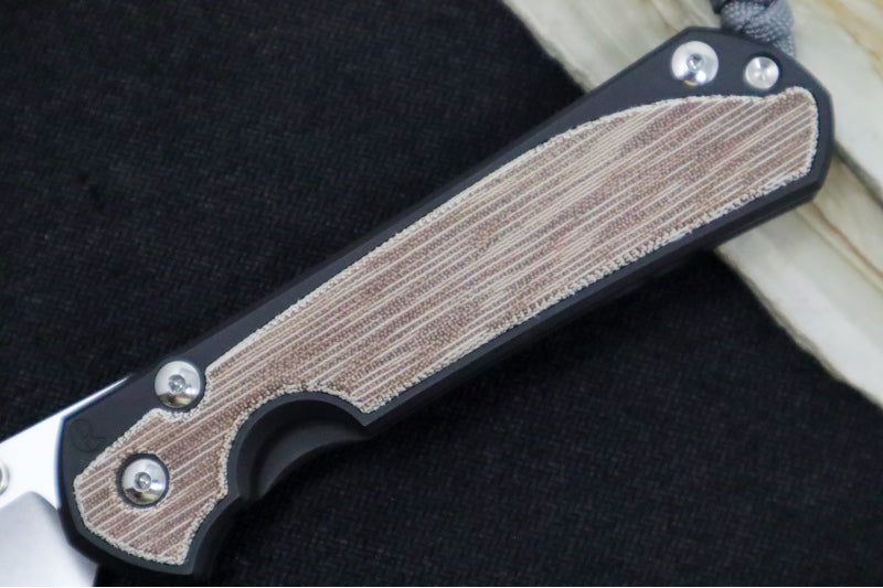 Chris Reeve Knives Large Sebenza 31 NWK Exclusive - Drop Point Blade / CPM-Magnacut Steel / Armor Black Cerakote Handle & Natural Micarta Inlay / Charcoal Lanyard L31-1738 - Northwest Knives