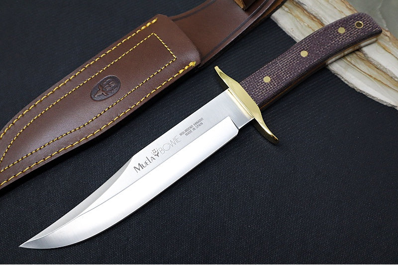 Muela Knives BW-CLASSIC-19M Fixed Blade - Brown Jute Micarta Handle / X50CrMoV15 Stainless Blade / Leather Sheath - Northwest Knives