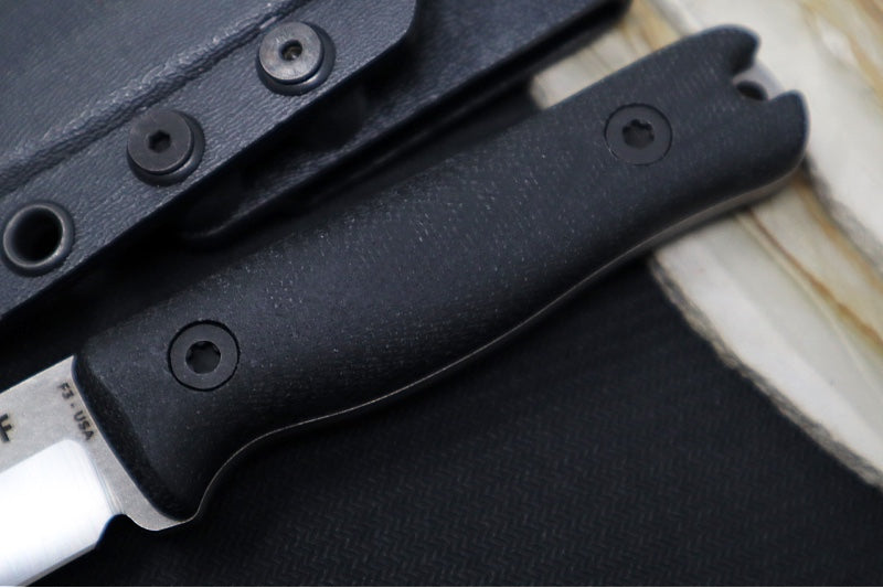 Reiff Knives F3 Fixed Blade - Black Canvas Micarta Handle / CPM-Magnacut Blade / Two-Toned Stonewashed Drop Point Blade / Black Kydex Sheath - Northwest Knives