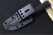 Reiff Knives F3 Fixed Blade - Black Canvas Micarta Handle / CPM-Magnacut Blade / Two-Toned Stonewashed Drop Point Blade / Black Kydex Sheath - Northwest Knives