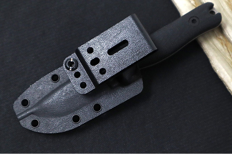 Reiff Knives F3 Fixed Blade - Black Canvas Micarta Handle / CPM-Magnacut Blade / Two-Toned Stonewashed Drop Point Blade / Black Kydex Sheath - Northwest Knives