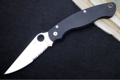 Spyderco Military 2 - CPM-S30V Steel / Satin Blade with Partial Serrates / Black G-10 Handle C36GPS2