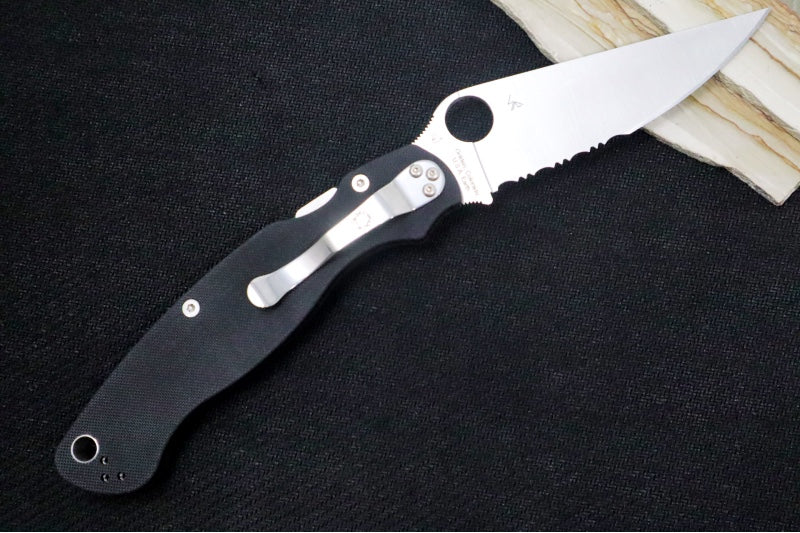 Spyderco Military 2 - CPM-S30V Steel / Satin Blade with Partial Serrates / Black G-10 Handle C36GPS2