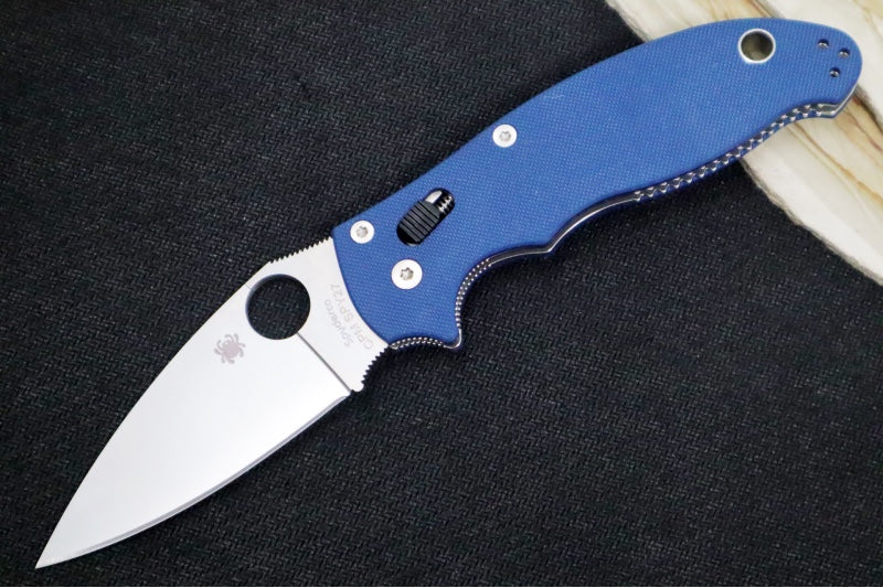 Spyderco Manix 2 - Cobalt Blue G-10 / Satin Blade / CPM-SPY27 Steel C1 ...