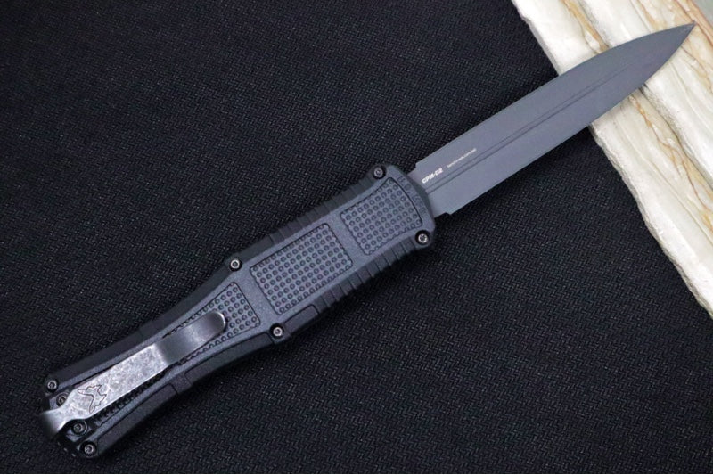 Benchmade 3370GY Claymore OTF - Dagger Blade / CPM-D2 Steel / Smoke Gray PVD Coating / Black Polymer Handle - Northwest Knives