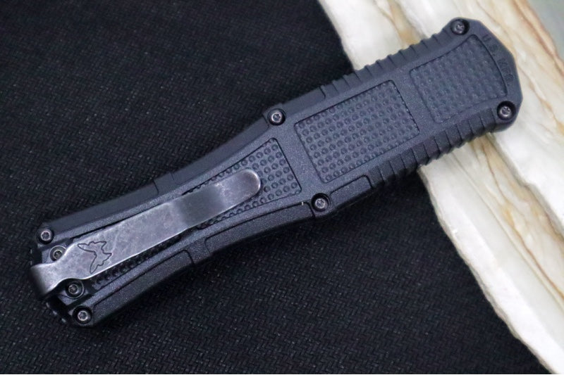 Benchmade 3370GY Claymore OTF - Dagger Blade / CPM-D2 Steel / Smoke Gray PVD Coating / Black Polymer Handle - Northwest Knives