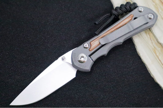 Chris Reeve Knives Small Inkosi LEFT HAND - Natural Canvas Micarta Inlays / Drop Point Blade / CPM-Magnacut Steel SIN-1015