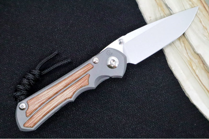 Chris Reeve Knives Small Inkosi LEFT HAND - Natural Canvas Micarta Inlays / Drop Point Blade / CPM-Magnacut Steel SIN-1015