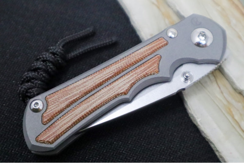 Chris Reeve Knives Small Inkosi LEFT HAND - Natural Canvas Micarta Inlays / Drop Point Blade / CPM-Magnacut Steel SIN-1015