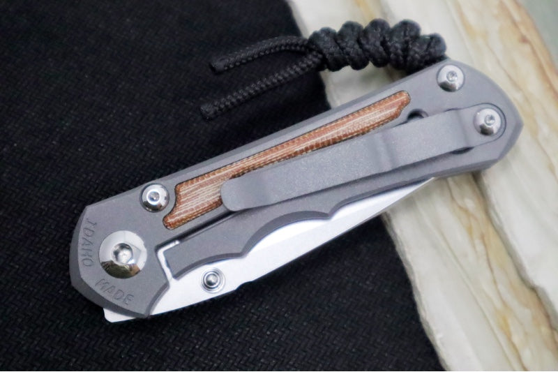Chris Reeve Knives Small Inkosi LEFT HAND - Natural Canvas Micarta Inlays / Drop Point Blade / CPM-Magnacut Steel SIN-1015