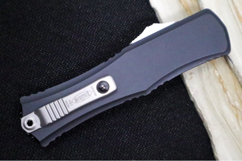 Microtech Mini Hera II OTF - Recurve Blade / Stonewash Finish / Black Anodized Aluminum Handle 1705M-10 - Northwest Knives