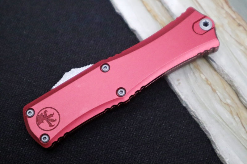 Microtech Mini Hera II OTF - Recurve Blade / Apocalyptic Finish / Merlot Anodized Aluminum Handle 1705M-10APMR - Northwest Knives